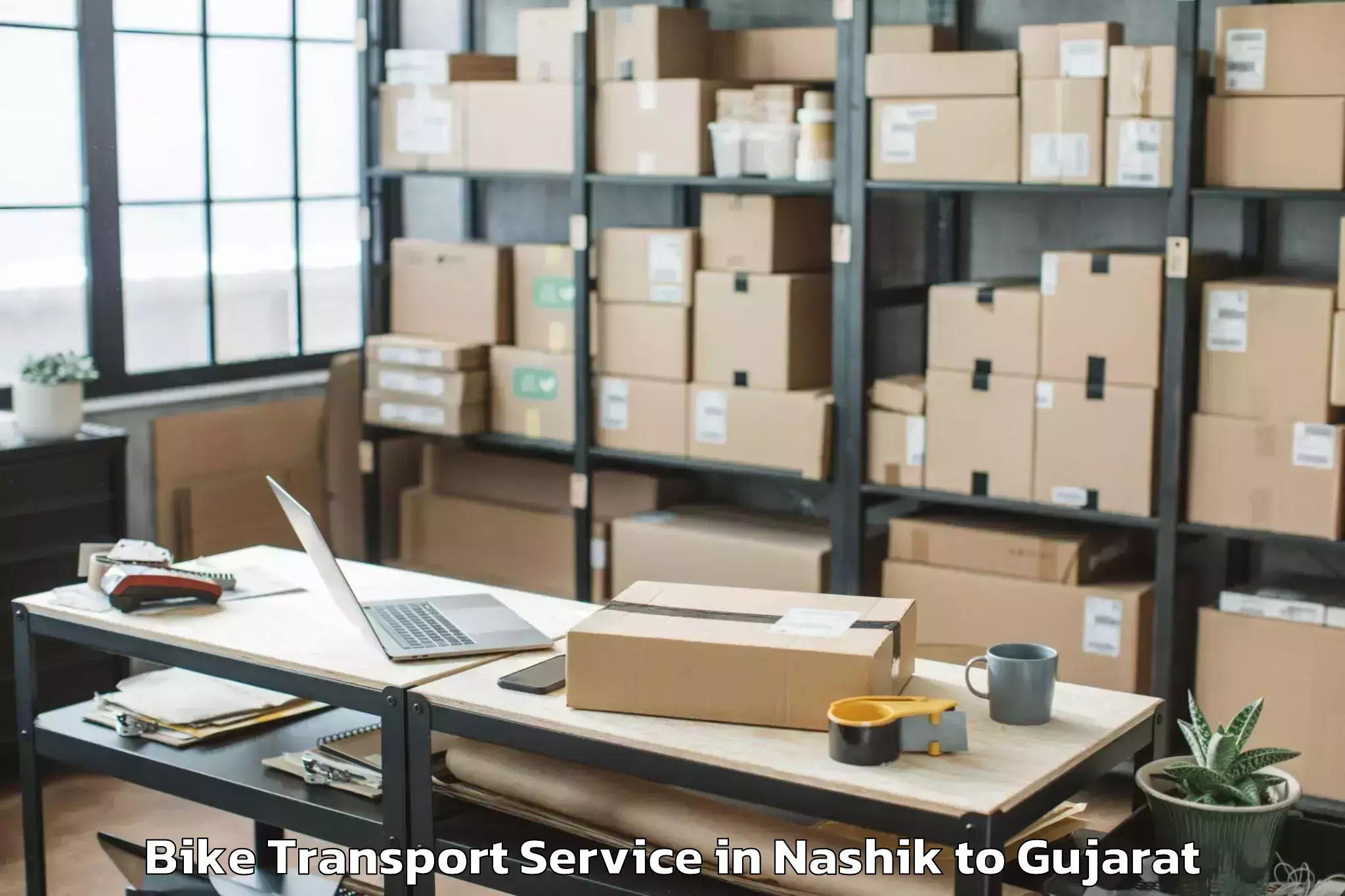 Quality Nashik to Gsfc University Vadodara Bike Transport